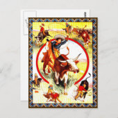 " Cowgirl" Western Briefkaart (Voorkant / Achterkant)