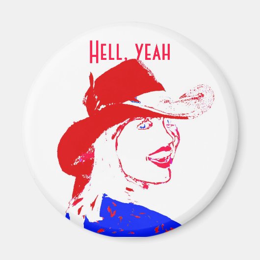 Cowgirl Western Draag Magneet (Voorkant)