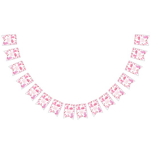 Cowgirl Western First Rodeo Birthday Party  Vlaggetjes (Alle)