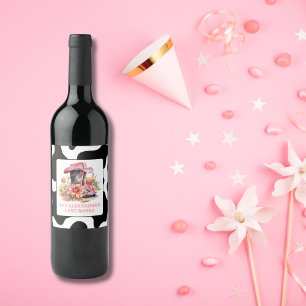 Cowgirl Western Laatste Rodeo vrijgezellenfeest Wijn Etiket