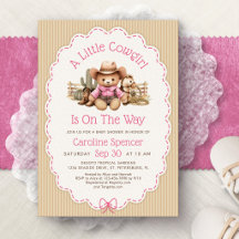Cowgirl Western Meisjes Roze Baby Shower
