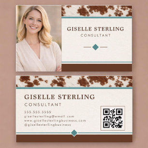 Cowgirl Western QR-code fotokaart Visitekaartje