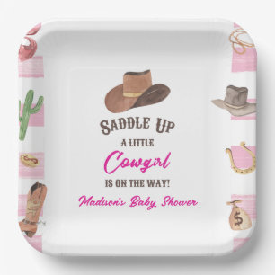 Cowgirl Western Rodeo Wild West Baby shower Papieren Bordje