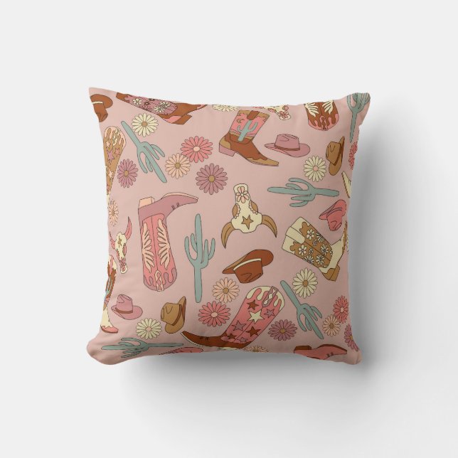 Cowgirl Westerne Boho Cowboy Boots Kussen (Voorkant)