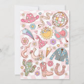 Cowgirl Wild West Rodeo Disco Verjaardagsfeestje Kaart (Achterkant)