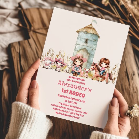 Cowgirl Wild West Rodeo Ranch Birthday Party Kaart