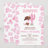 Cowgirl Wild West Western Invitations d'anniversai (Devant / Derrière)