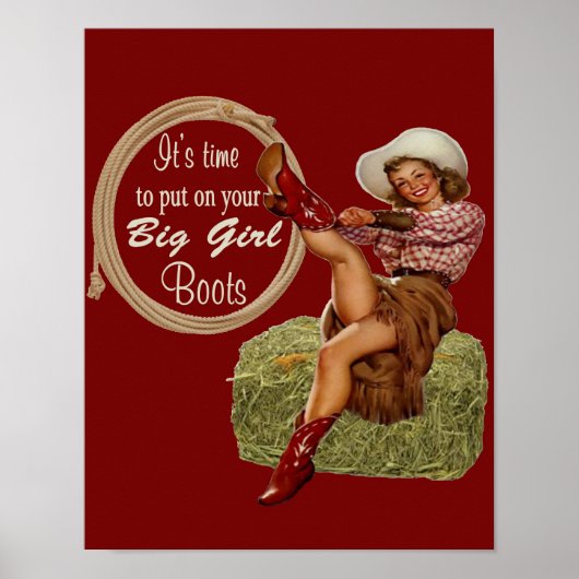 Cowgirl zet je grote meisjesboeken aan poster (Voorkant)