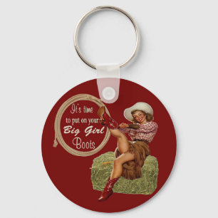 Cowgirl zette je grote laarzen aan sleutelhanger