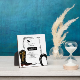 Cowgirlhoed en laarzen vrijgezellenfeest Wit & Zwa Fotoplaat