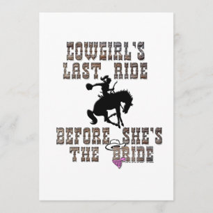 Cowgirl's laatste ride voor ze de bruid is kaart