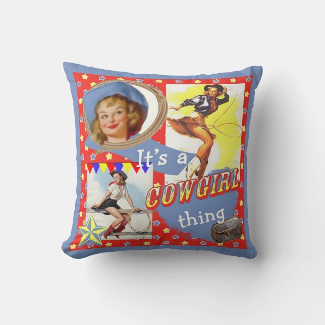  cowgirls met lassos Western decor Kussen (Voorkant)