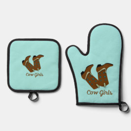 cowgirls ovenwant & pannenlap set