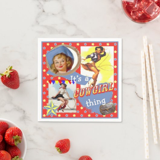  Cowgirls Roping Westerne Partij Servetten (Insitu)