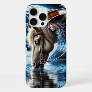 Cowgirl's rustige rust naast het maanverlichte mee iPhone 16 pro max hoesje