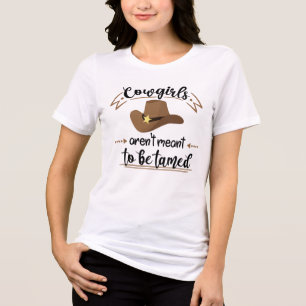 Cowgirls Zijn Niet Bedoeld Om Getemd Te Worden Tri-Blend Shirt