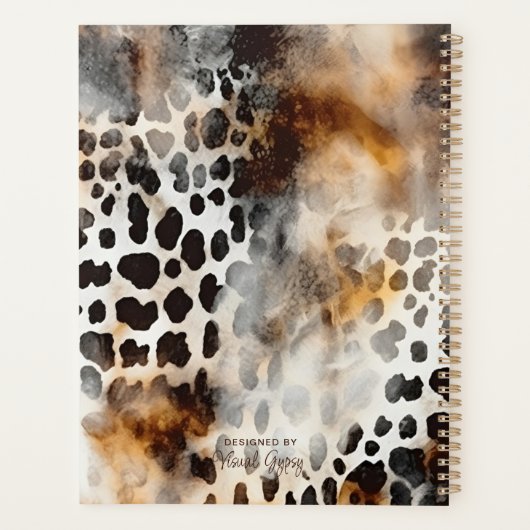 Cowhide Empreinte de léopard Peau animale Art Abst (Dos)