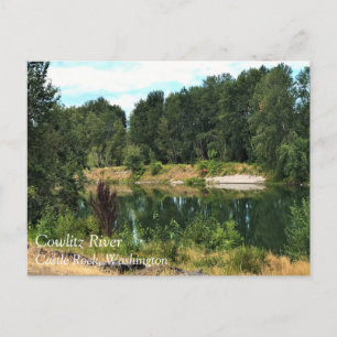 Cowlitz Rivier, Castle Rock, Washington Ansichtkaa Briefkaart