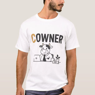 Cowner – Grappige koe-ondernemer woordspeling T-shirt