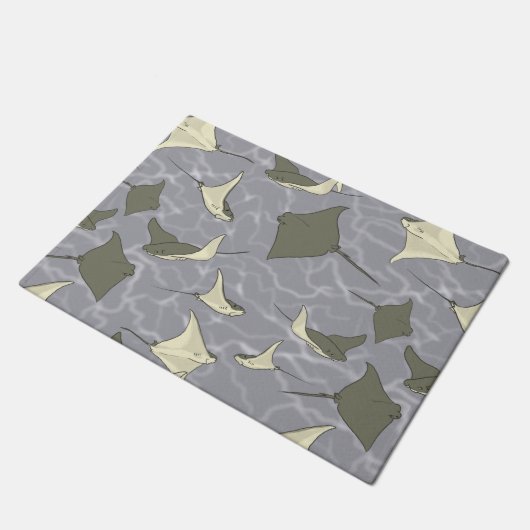 Cownose Stingray Ocean Pattern Deurmat (Schuin)