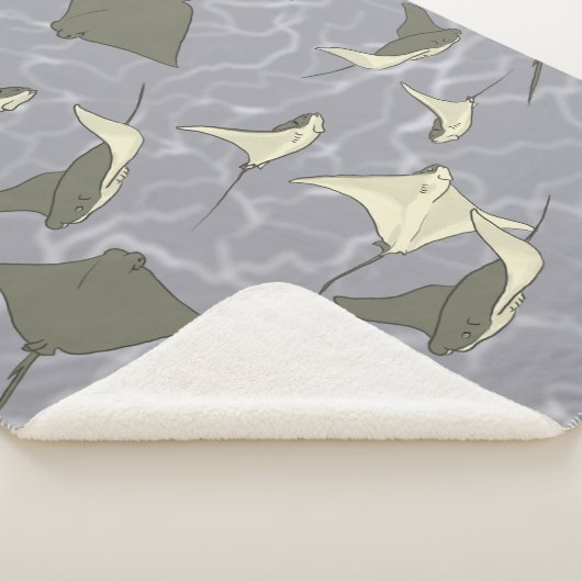 Cownose Stingray Ocean Pattern Sherpa Deken (3/4)
