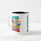 Coworkers Bestie Personalized Two-Tone Mug (Devant gauche)