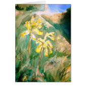 Cowslips Primula veris sur une carte bancaire herb (Devant)