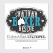 Cowtown Boxer Rescue Contour Sticker (Vel)