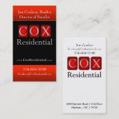Cox Residential Visitekaartje (Voorkant / Achterkant)