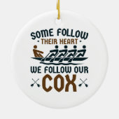 Coxswain, het grappige roeiende team... volgen onz keramisch ornament (Achterkant)