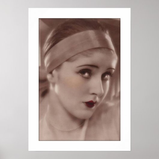 coy deco woman with headband poster (Voorkant)