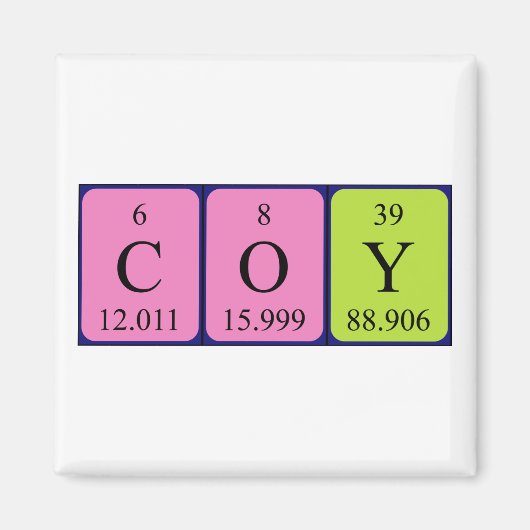 Coy periodieke table name magnet magneet (Voorkant)