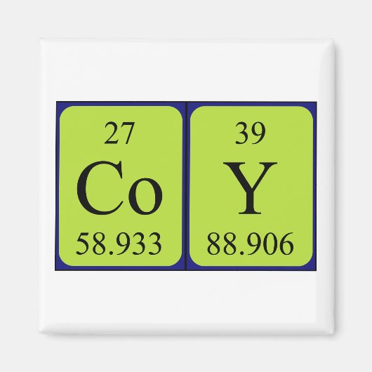 Coy periodieke table name magnet magneet (Voorkant)