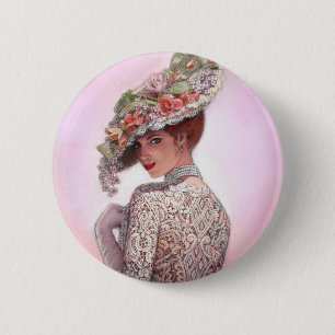 Coy Victoriaans Lady "Betty Lu" Ronde Button 5,7 Cm