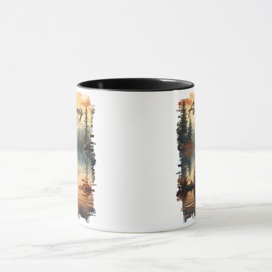 Coyote bij Sunrise Lake Reflection Mok (Midden)