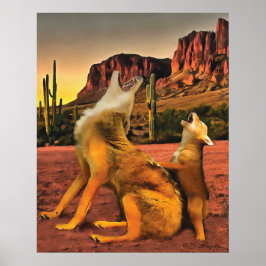 Coyote Coyote Howling Poster