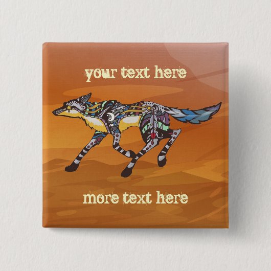 Coyote de Trickster Button (Voorkant)