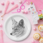 Coyote Drawing Papieren Bordje (Feest)