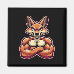 Coyote Flexing Spieren Fan Lover Bodybuilding Gym Magneet