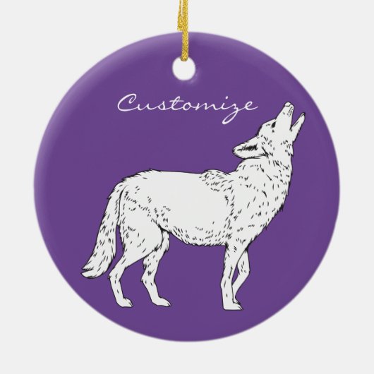 Coyote Howling Thunder_Cove Keramisch Ornament (Achterkant)