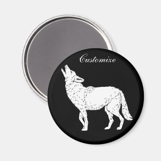 Coyote Howling Thunder_Cove Magneet (Voorkant / Achterkant)