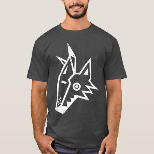 Coyote Kachina Hoofd Logo Witte Textuur T-shirt