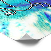 Coyote Leaping over Blue Volcano Poster (Hoek)