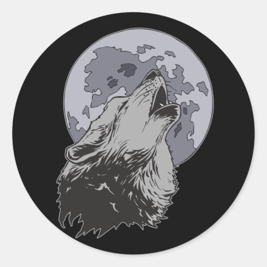 Coyote Moon Ronde Sticker (Voorkant)