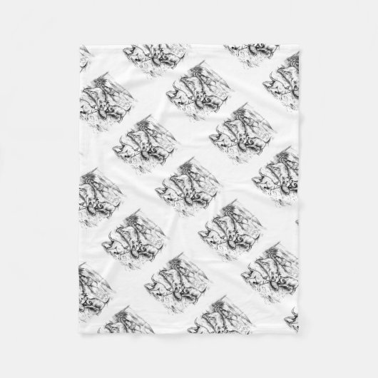 Coyote Pups Fleece Deken (Voorkant)