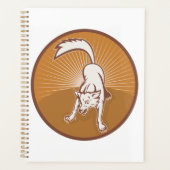 Coyote Retro Sunset  Wilderness Dierlijke Kunst Planner (Voorkant)