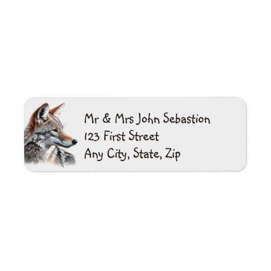 Coyote Wildlife Animal Rustic Country Etiket (Voorkant)