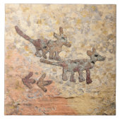 Coyotes Petroglyphs in Arizona Tegeltje (Voorkant)