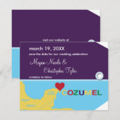 Cozumel Bagage Label Save the Date Aankondiging (Voorkant / Achterkant)