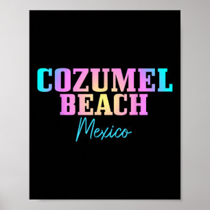 Cozumel Beach Mexico Tie Dye Retro Vakantie Poster